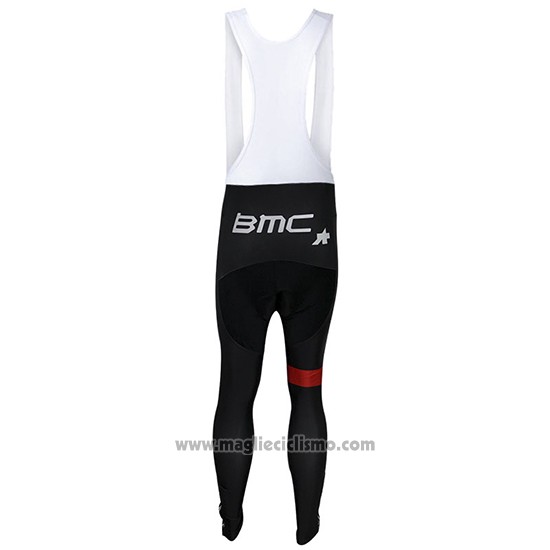 2017 Abbigliamento Ciclismo BMC Rosso e Verde Manica Lunga e Salopette